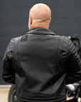 Leather Motorcycle Jacket Protective Brando Black | Armored AAA