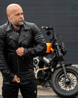 Leather Motorcycle Jacket Protective Brando Black | Armored AAA