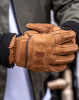 Motorcycle Glove Protective Reaper Leather Brown