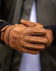 Motorcycle Glove Protective Reaper Leather Brown
